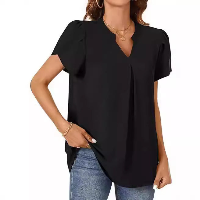 Damblus med eleganta volangärmar Mirla-Eva Jonsson