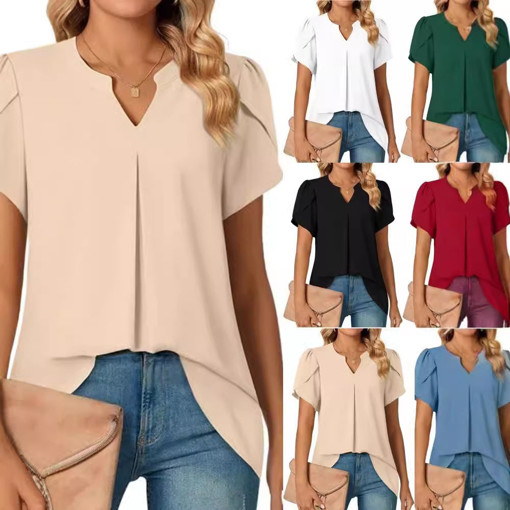 Damblus med eleganta volangärmar Mirla-Eva Jonsson