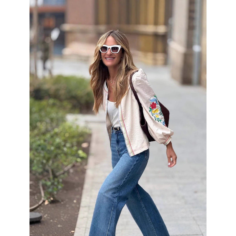 Damblus med färgglada broderier och voluminösa ärmar Eva Jonsson-Eva Jonsson