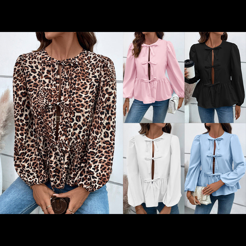 Damblus med leopardmönster och volangdetaljer Eva Jonsson-Eva Jonsson