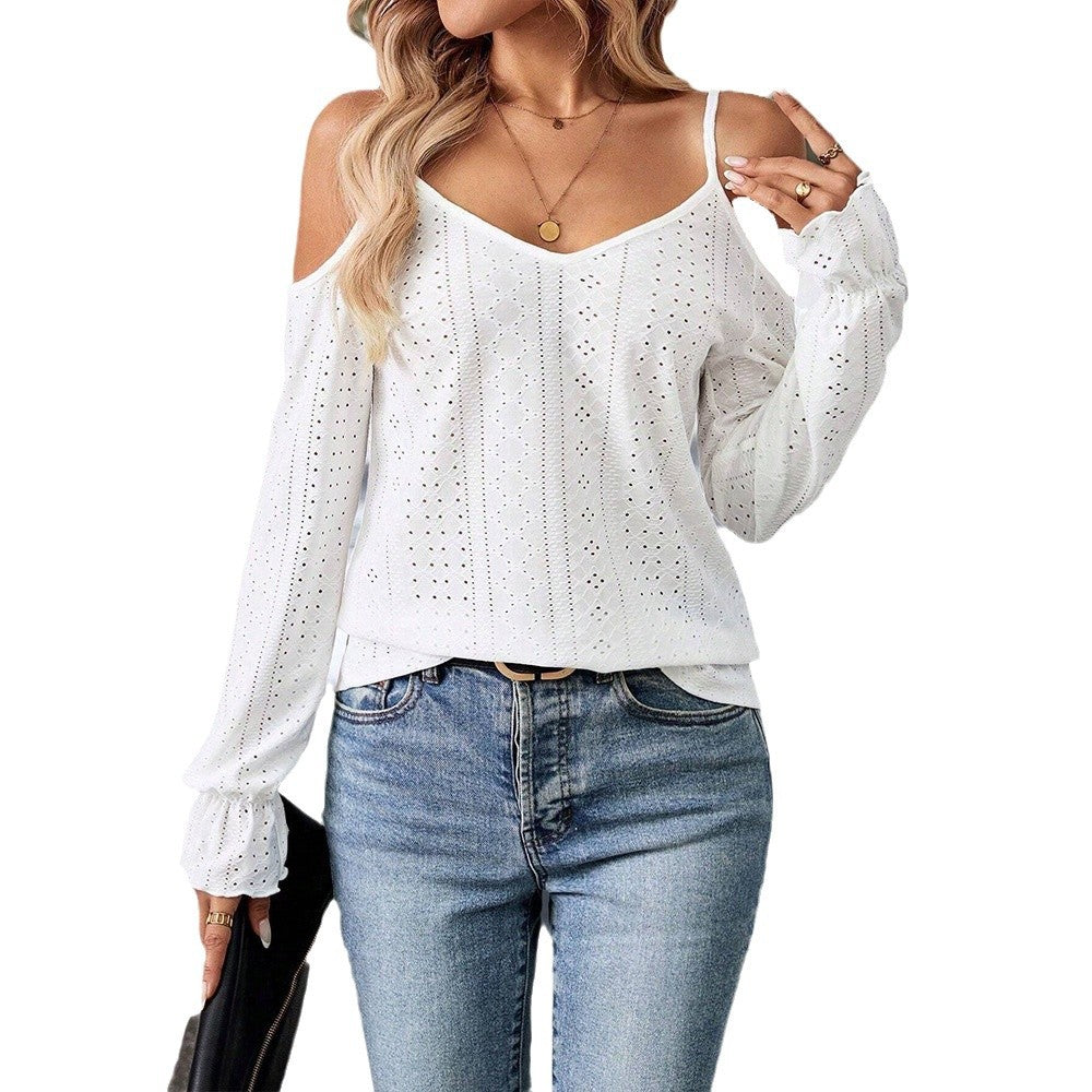 Damblus med off-shoulder detaljdesign och delikata volangdetaljer Mirla-Eva Jonsson