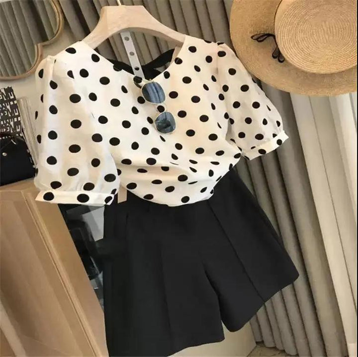 Damblus med puffärmar och rosett-detalj Mirla-Eva Jonsson