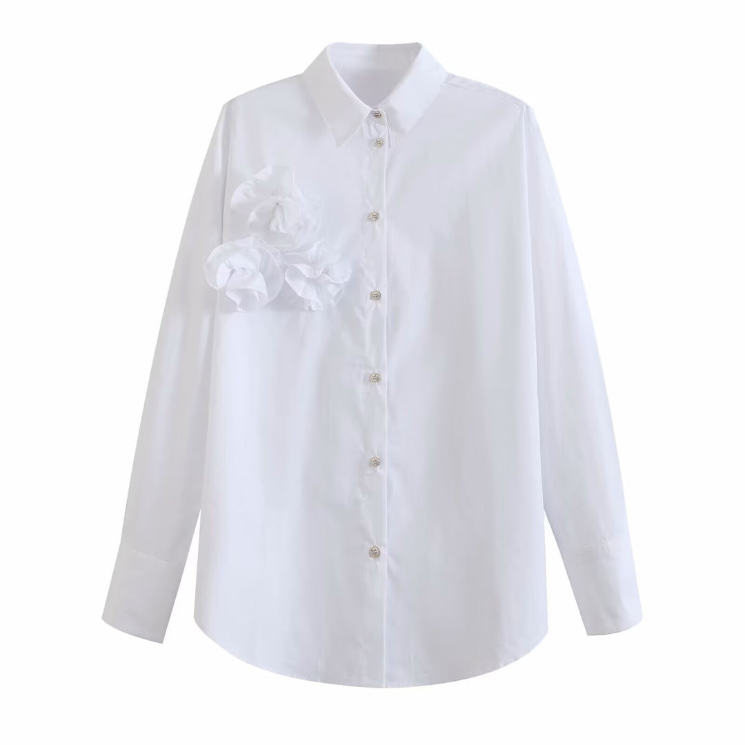 Damblus med strukturerade volanger Mirla-Eva Jonsson