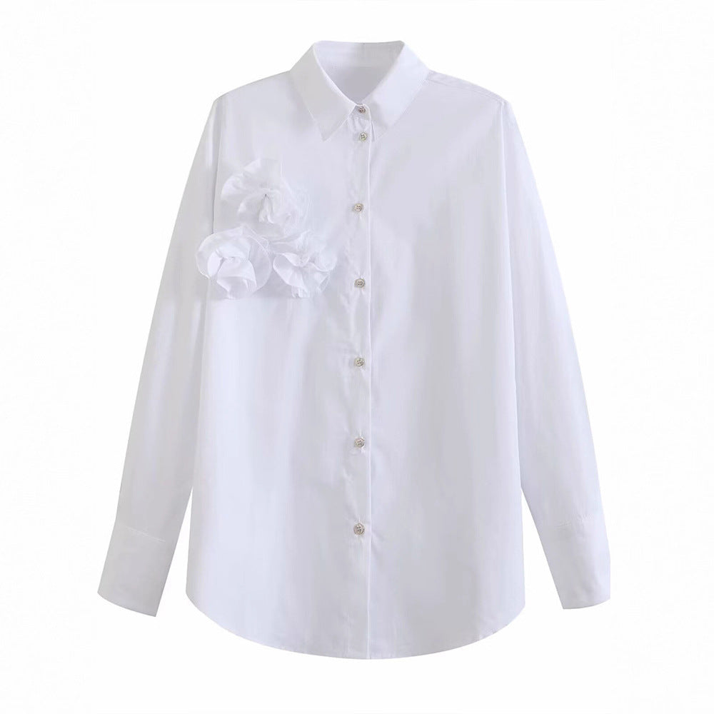 Damblus med strukturerade volanger Mirla-Eva Jonsson