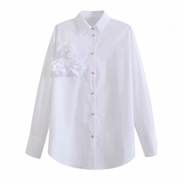 Damblus med strukturerade volanger Mirla-Eva Jonsson