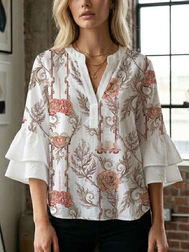 Damblus med underbart blommönster Mirla-Eva Jonsson