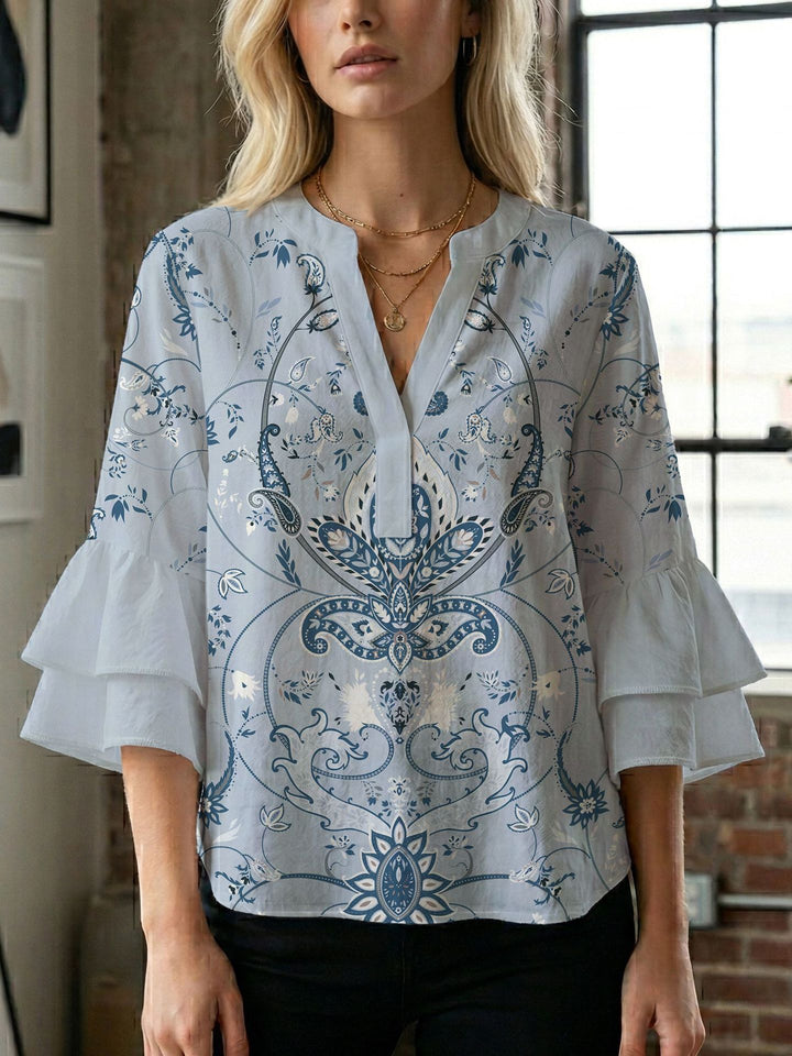 Damblus med underbart blommönster Mirla-Eva Jonsson