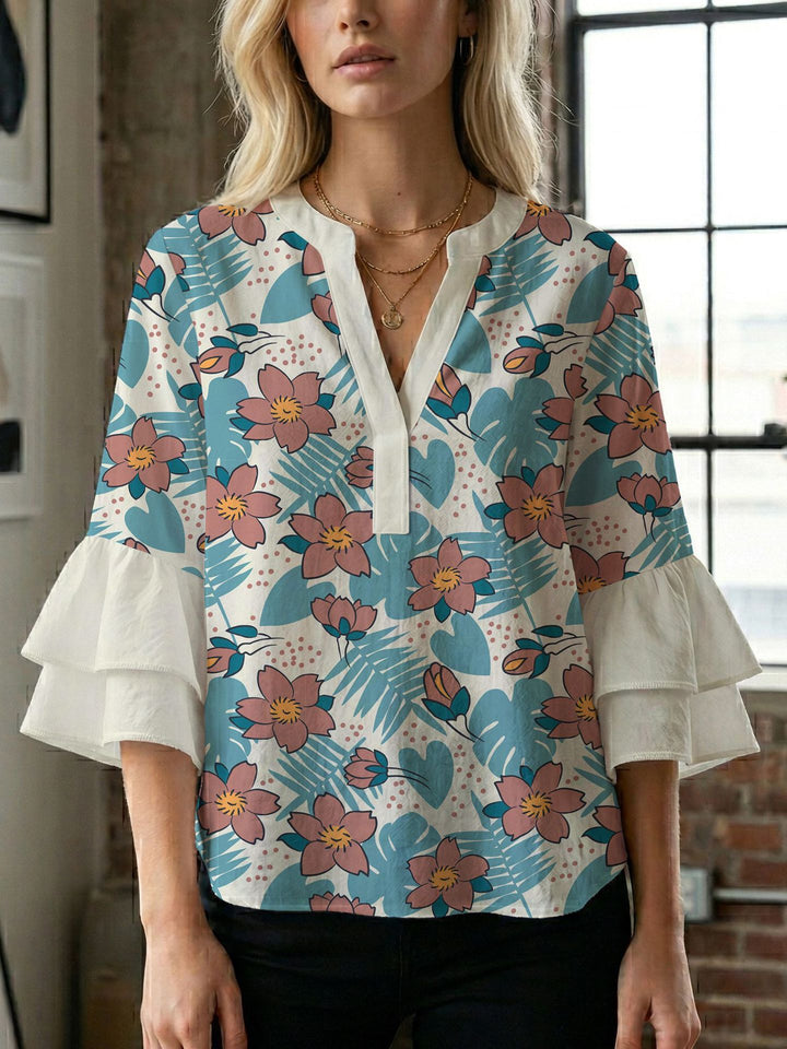 Damblus med underbart blommönster Mirla-Eva Jonsson