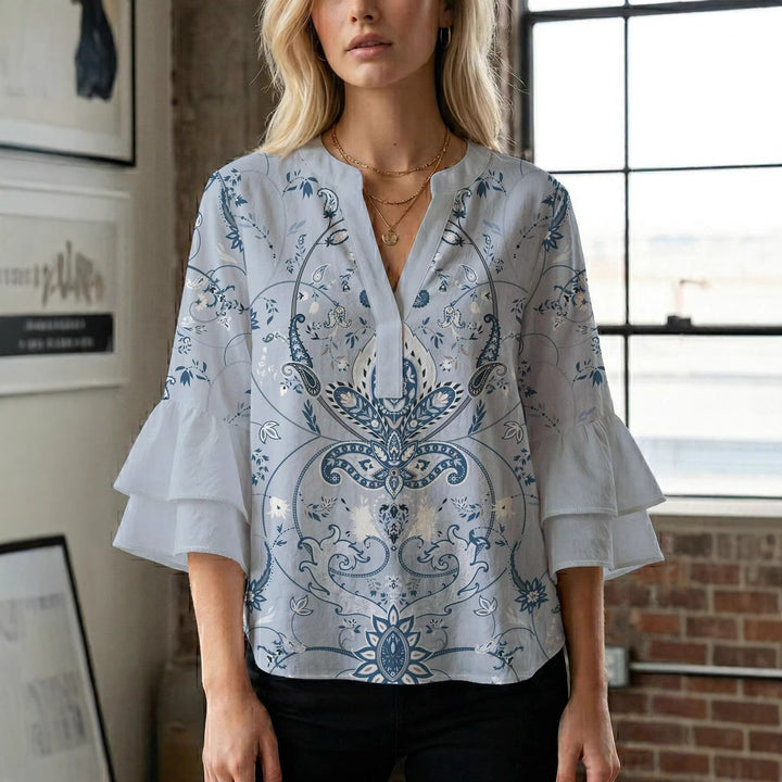 Damblus med underbart blommönster Mirla-Eva Jonsson