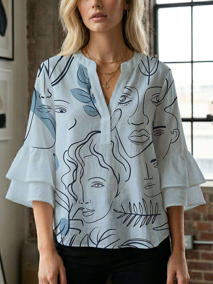 Damblus med underbart blommönster Mirla-Eva Jonsson