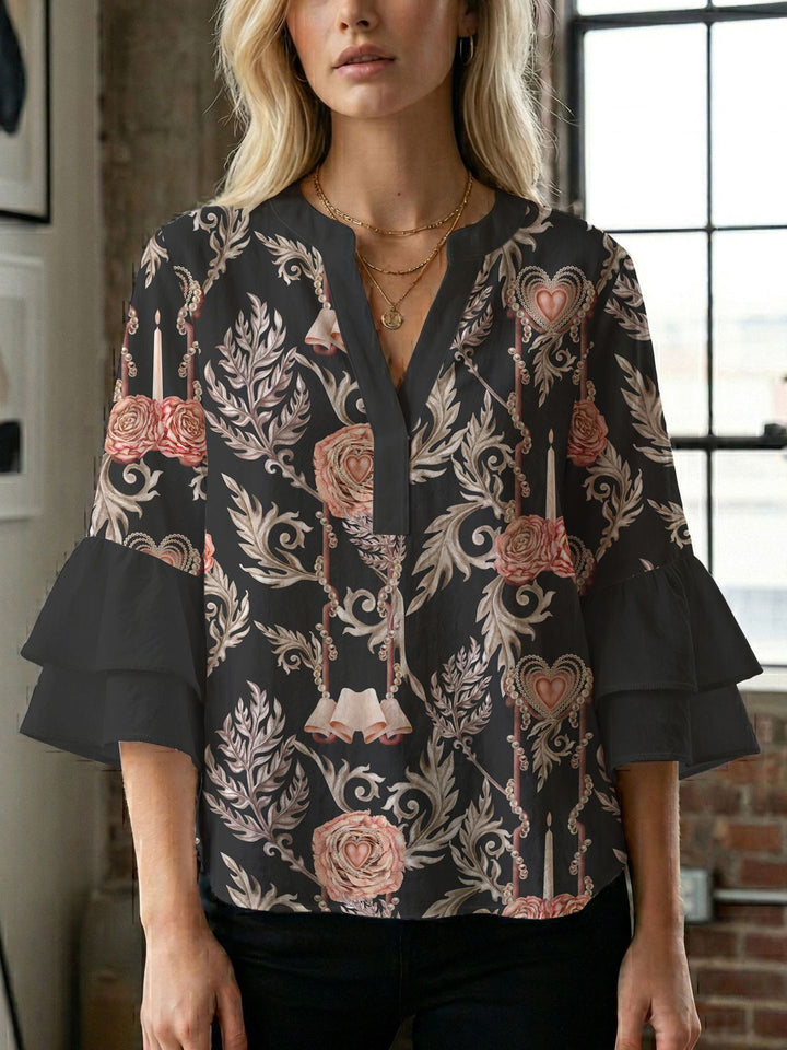 Damblus med underbart blommönster Mirla-Eva Jonsson