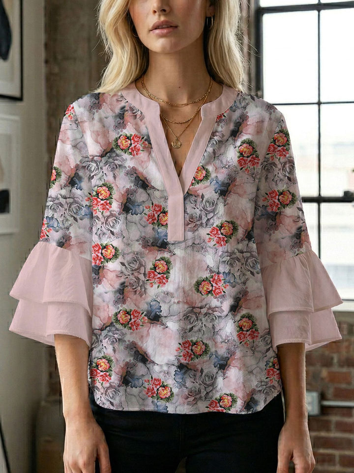 Damblus med underbart blommönster Mirla-Eva Jonsson