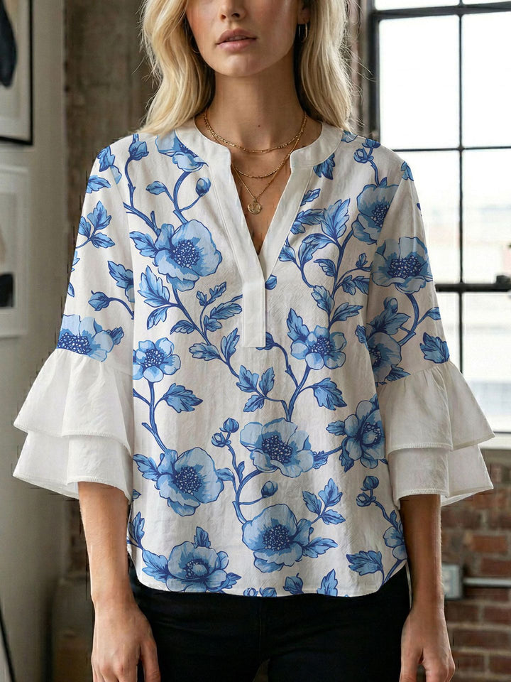 Damblus med underbart blommönster Mirla-Eva Jonsson