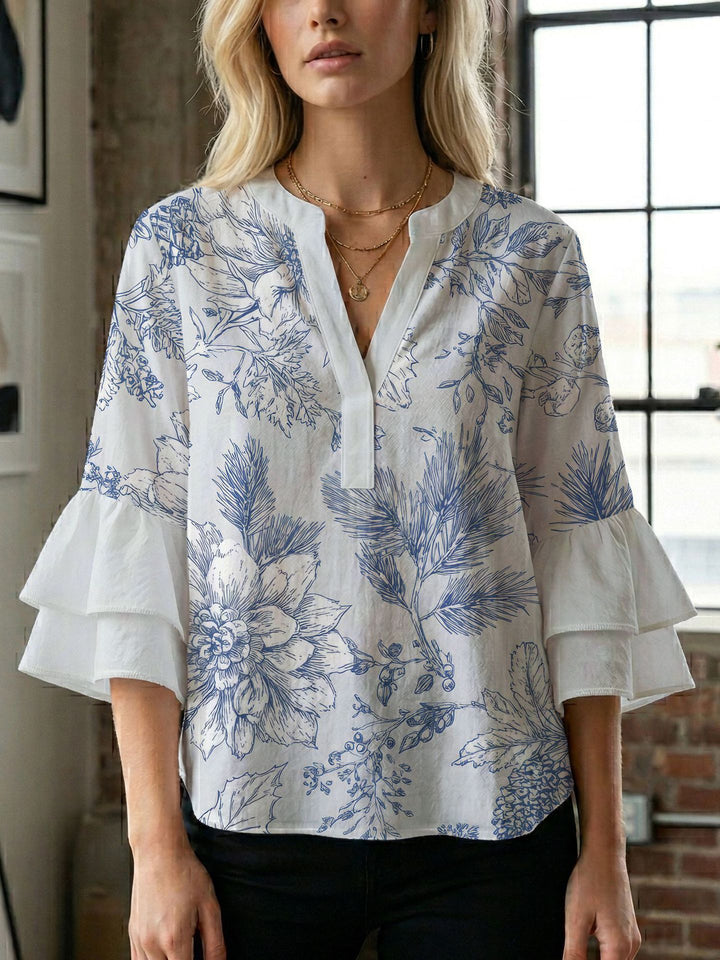 Damblus med underbart blommönster Mirla-Eva Jonsson