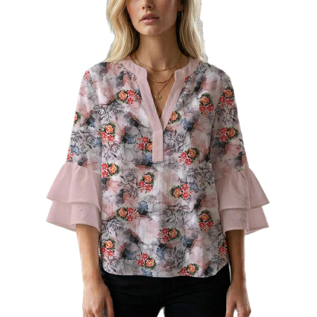 Damblus med underbart blommönster Mirla-Eva Jonsson