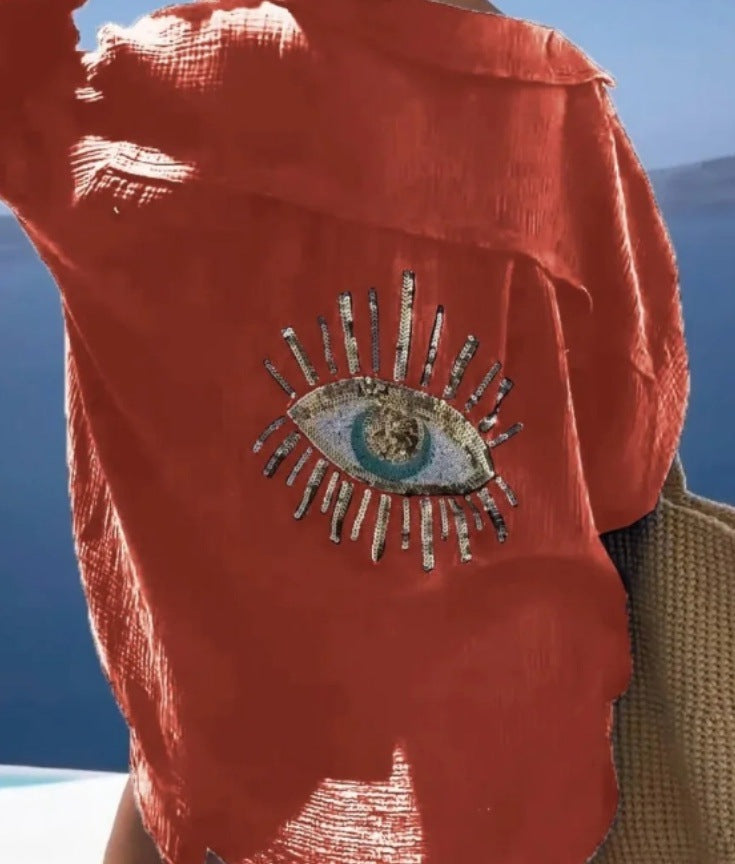 Damblus med unik öga-broderi Mirla-Eva Jonsson