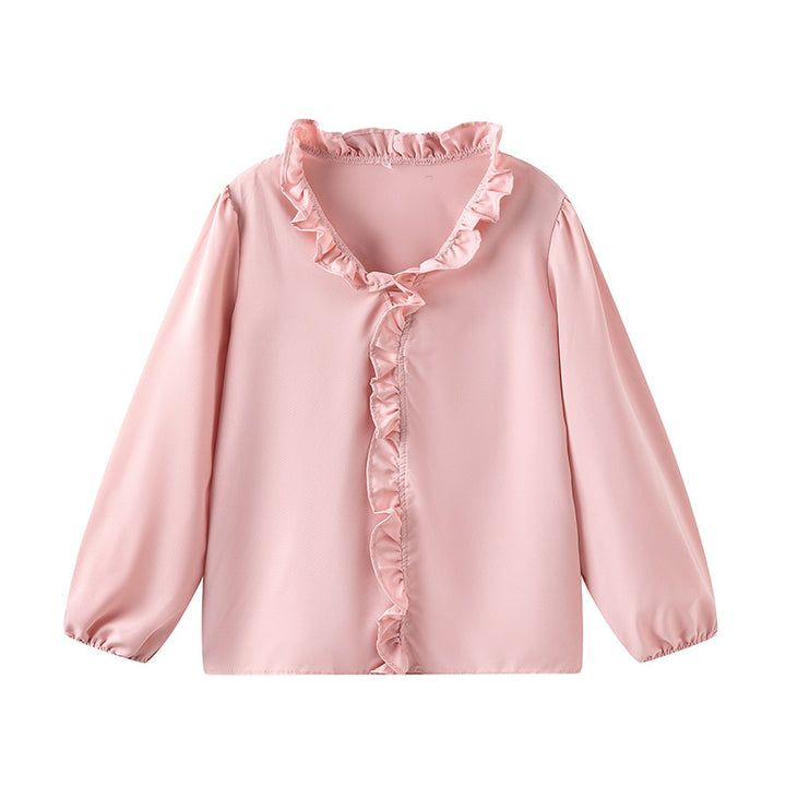 Damblus med volangdetaljer och elegant ståkrage Mirla-Eva Jonsson