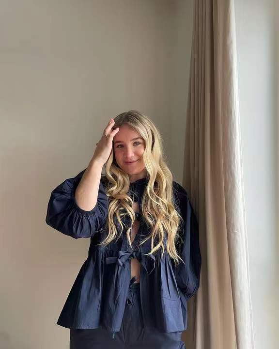 Damblus med volanger och band Mirla-Eva Jonsson