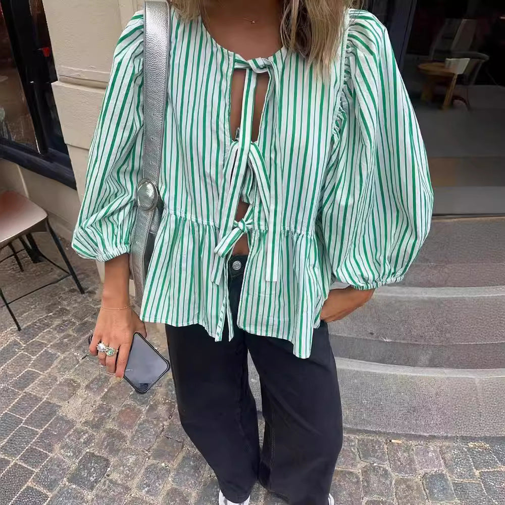 Damblus med volanger och band Mirla-Eva Jonsson
