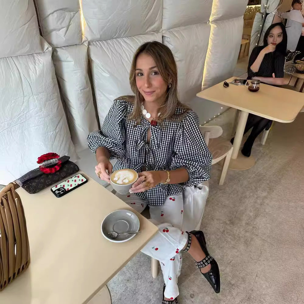 Damblus med volanger och band Mirla-Eva Jonsson