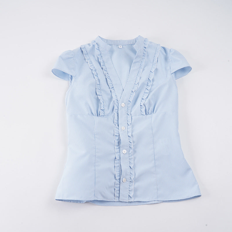 Damblusar top with ruffle details and fitted cut Mirla-Eva Jonsson