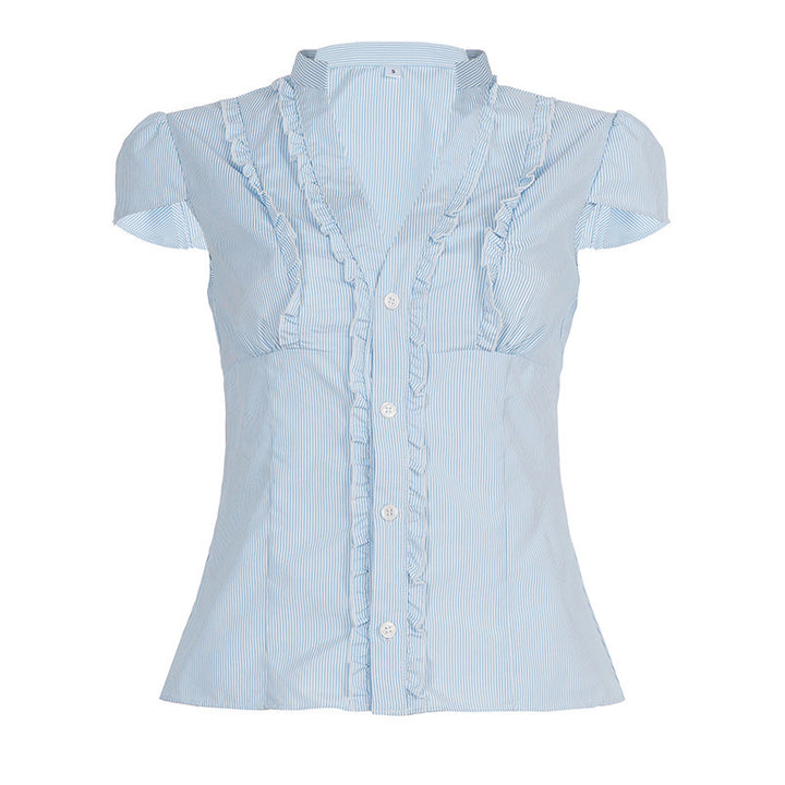 Damblusar top with ruffle details and fitted cut Mirla-Eva Jonsson