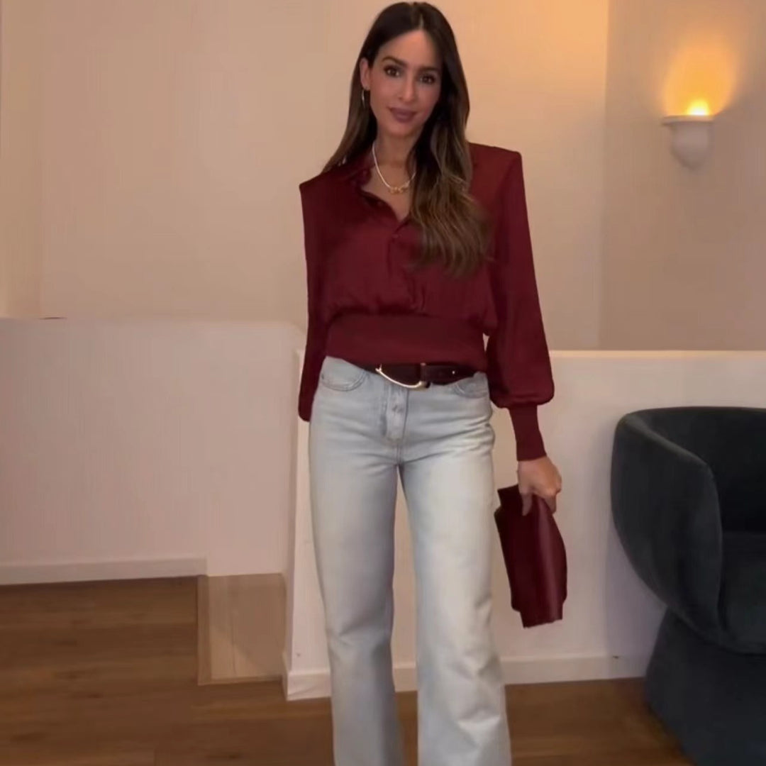 Damblusentopp med elastisk fåll Mirla-Eva Jonsson