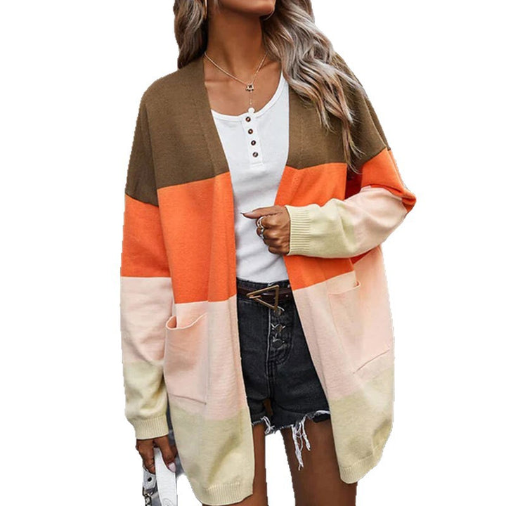 Damdcardigan med färgblockdesign och fickor Mirla-Eva Jonsson