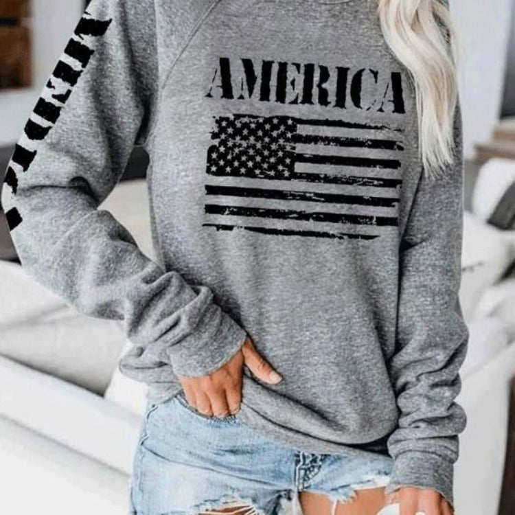Damdress med avslappnad amerikansk flagga tryck Mirla-Eva Jonsson