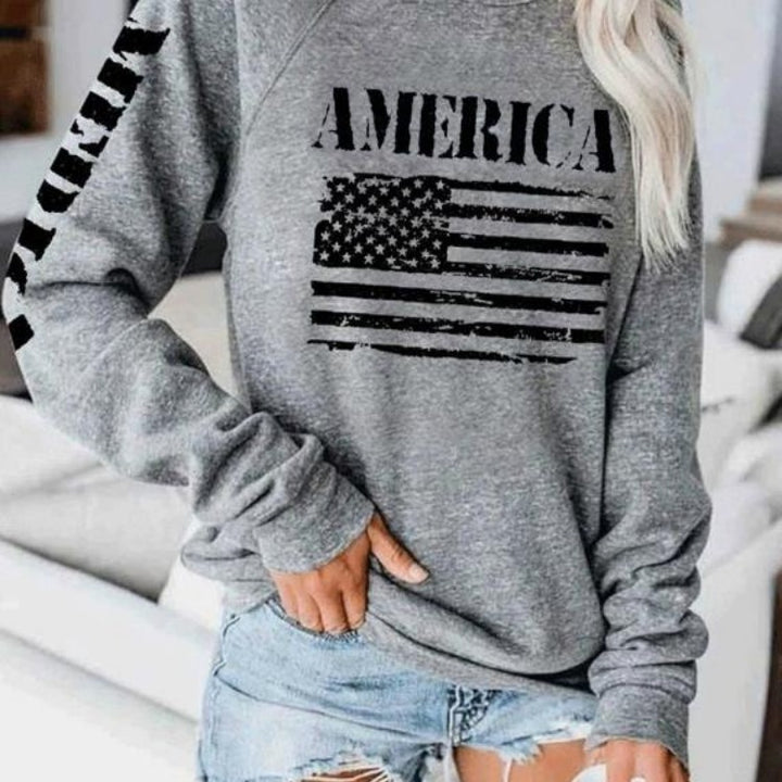 Damdress med avslappnad amerikansk flagga tryck Mirla-Eva Jonsson