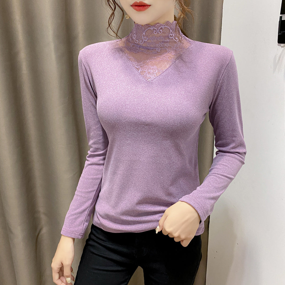Damdskjorta med eleganta spetsdetaljer Mirla-Eva Jonsson