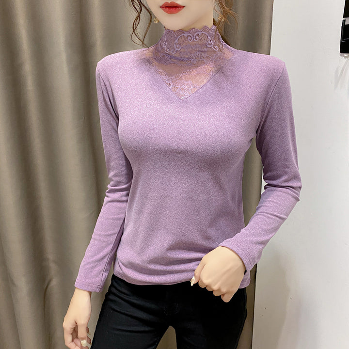 Damdskjorta med eleganta spetsdetaljer Mirla-Eva Jonsson