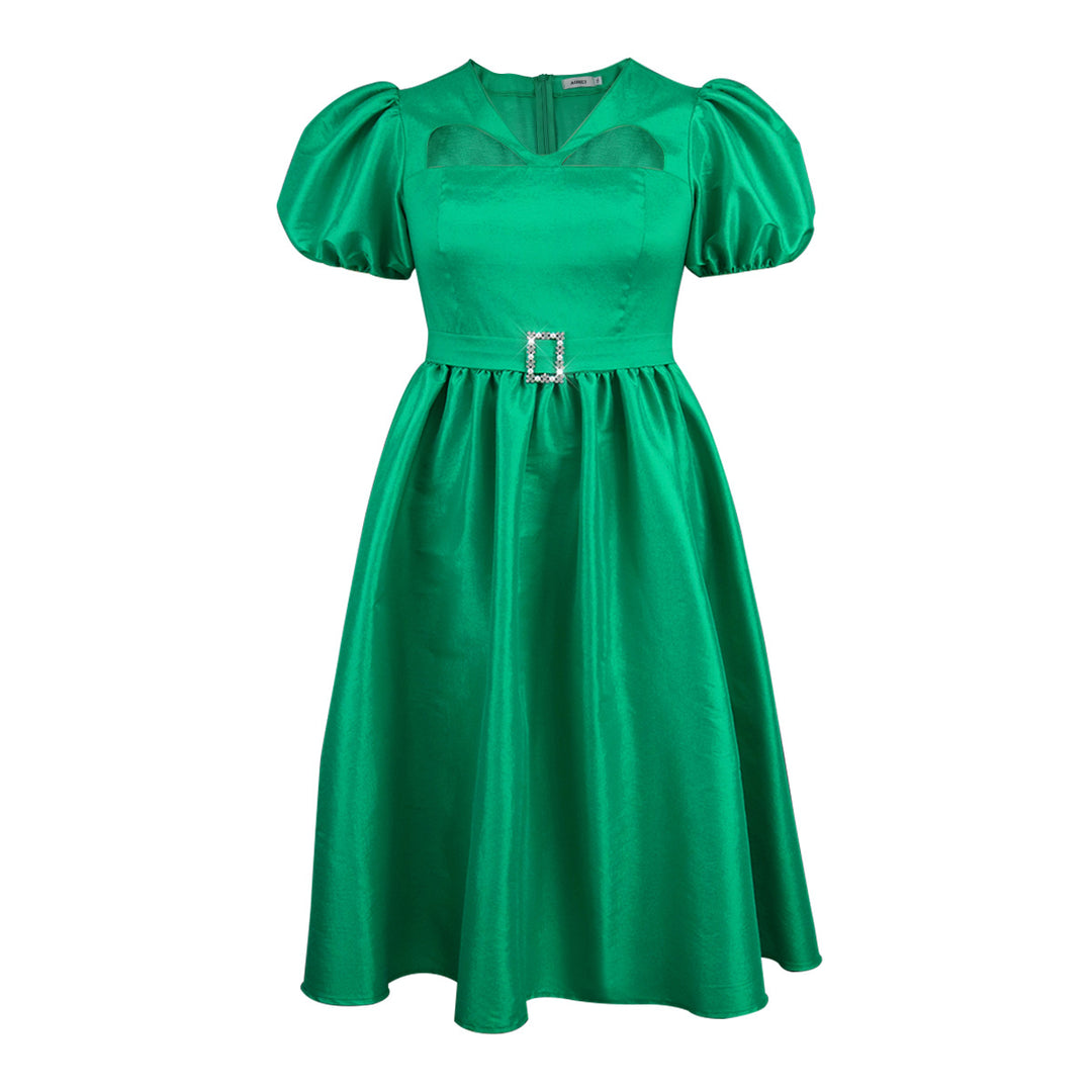 Dame Aftenkjol med modiga puffärmar och unik cut-out-design Mirla-Eva Jonsson