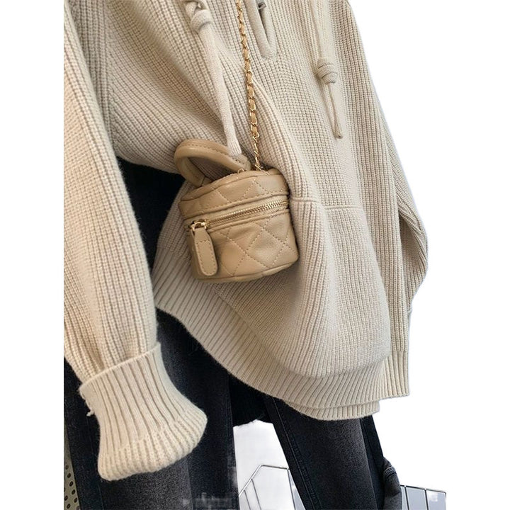 Dame Avslappnad Hoodie med Strukturerad Ribbdesign och Sensuell Dragkedja Mirla-Eva Jonsson