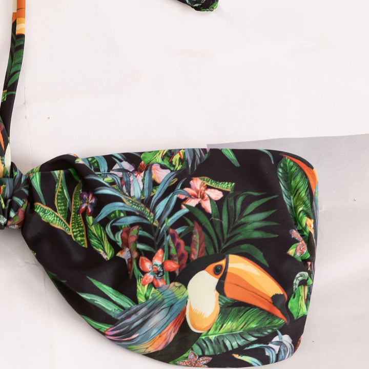 Dame Bandeau-Bikini med tropiskt blommönster Mirla-Eva Jonsson