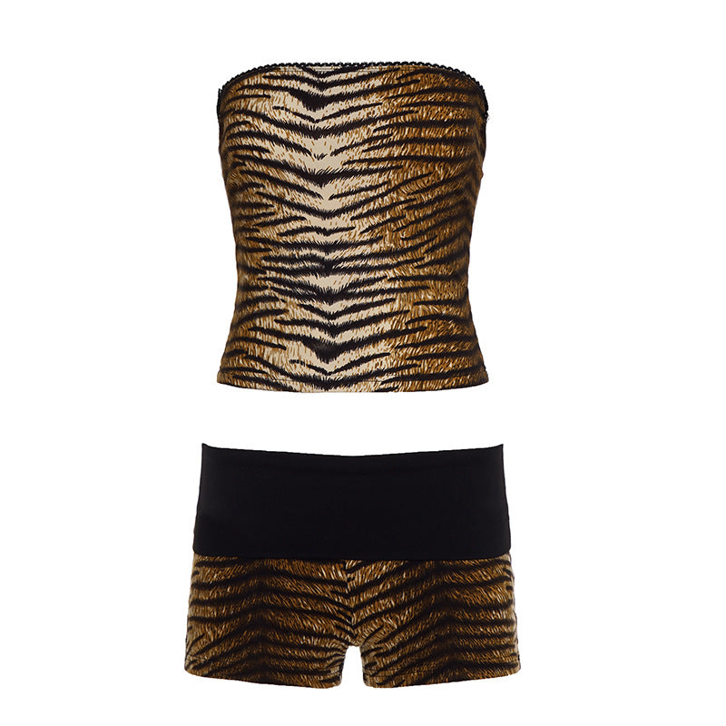 Dame Bandeau-bikini-set med stiliga djurmönster Mirla-Eva Jonsson