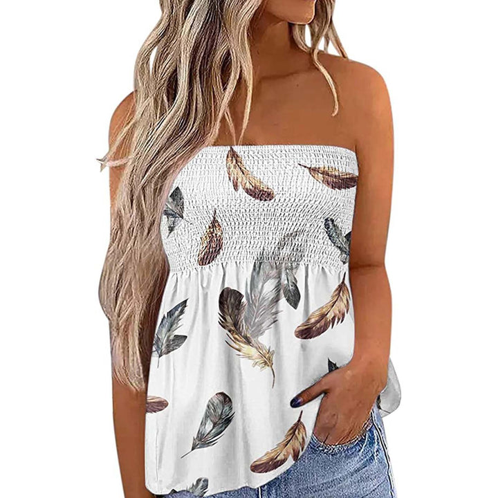 Dame Bandeau-top med blommig insats Mirla-Eva Jonsson