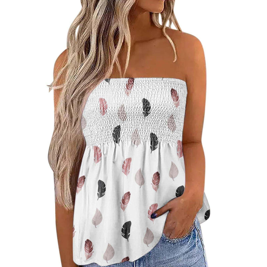 Dame Bandeau-top med blommig insats Mirla-Eva Jonsson