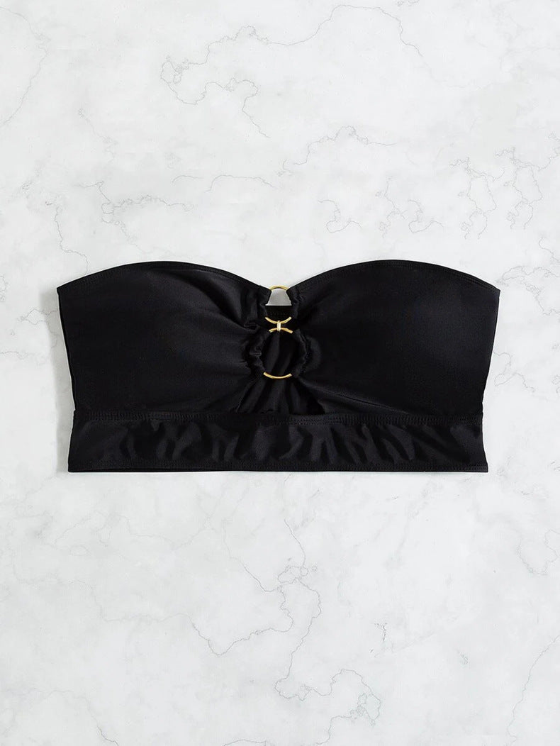 Dame Bandeau-top med dekorativ ring Mirla-Eva Jonsson