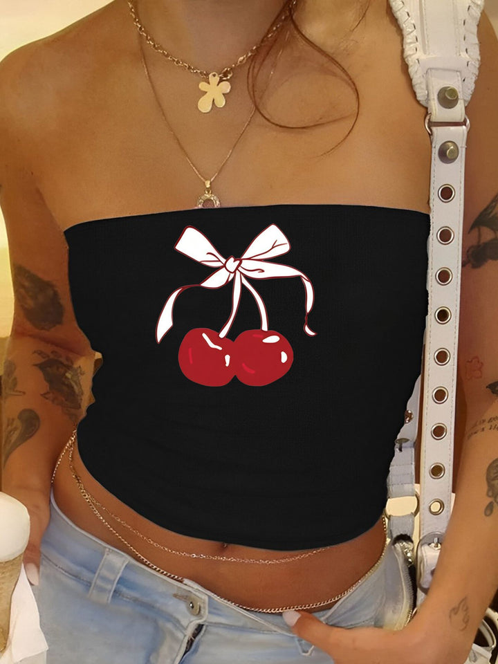 Dame Bandeau-top med elegant spetsbandmotiv Mirla-Eva Jonsson