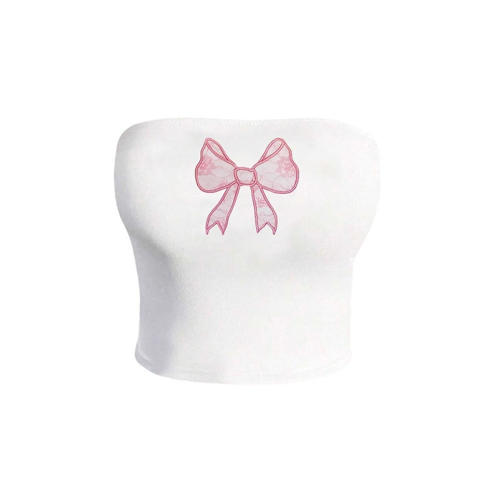 Dame Bandeau-top med elegant spetsbandmotiv Mirla-Eva Jonsson