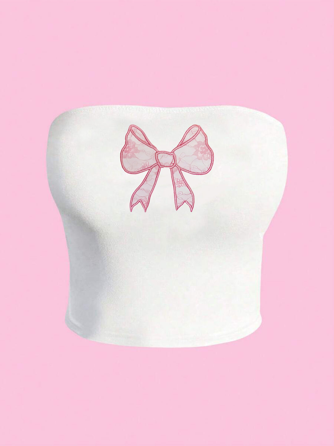 Dame Bandeau-top med elegant spetsbandmotiv Mirla-Eva Jonsson