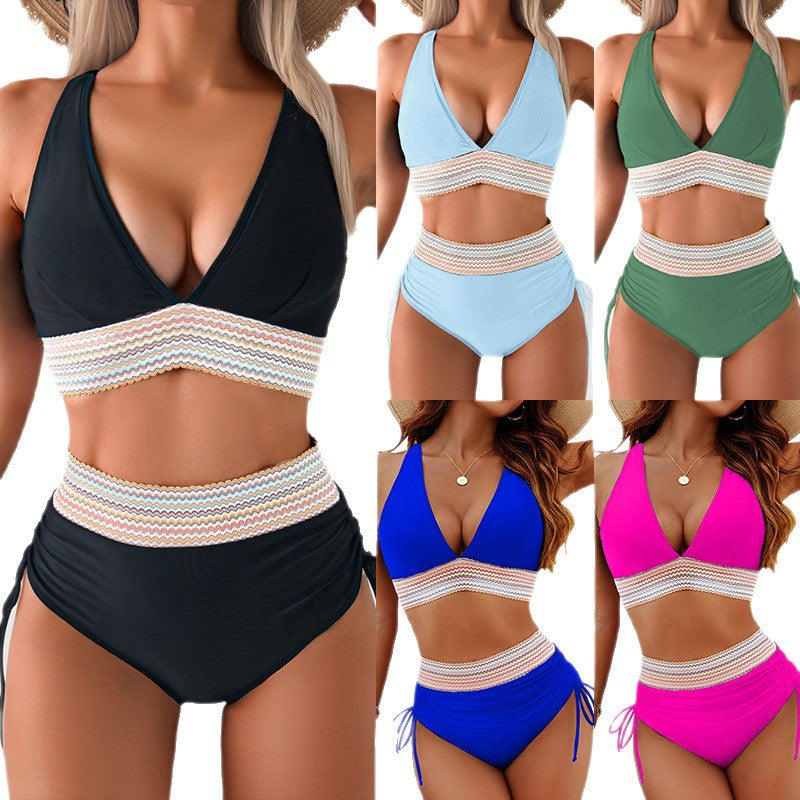 Dame Bikini-set med dubbel överdel och justerbara Ruffy-band Mirla-Eva Jonsson