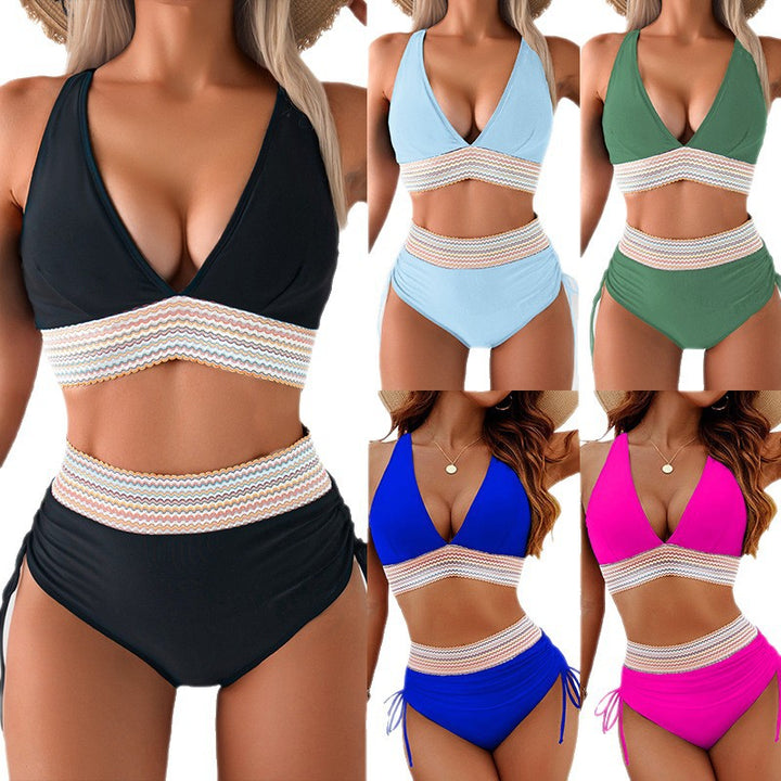Dame Bikini-set med dubbel överdel och justerbara Ruffy-band Mirla-Eva Jonsson