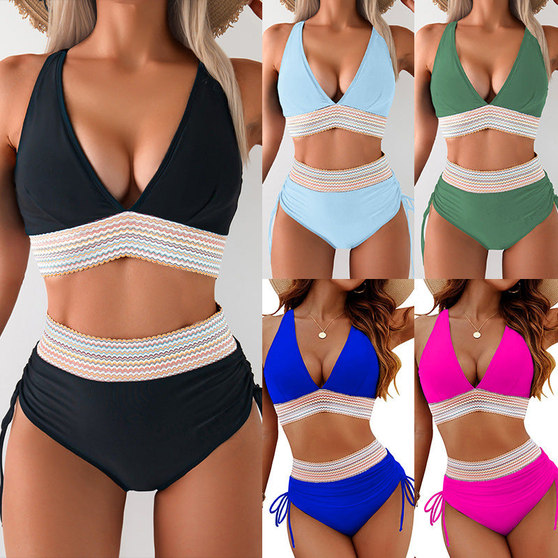 Dame Bikini-set med dubbel överdel och justerbara Ruffy-band Mirla-Eva Jonsson
