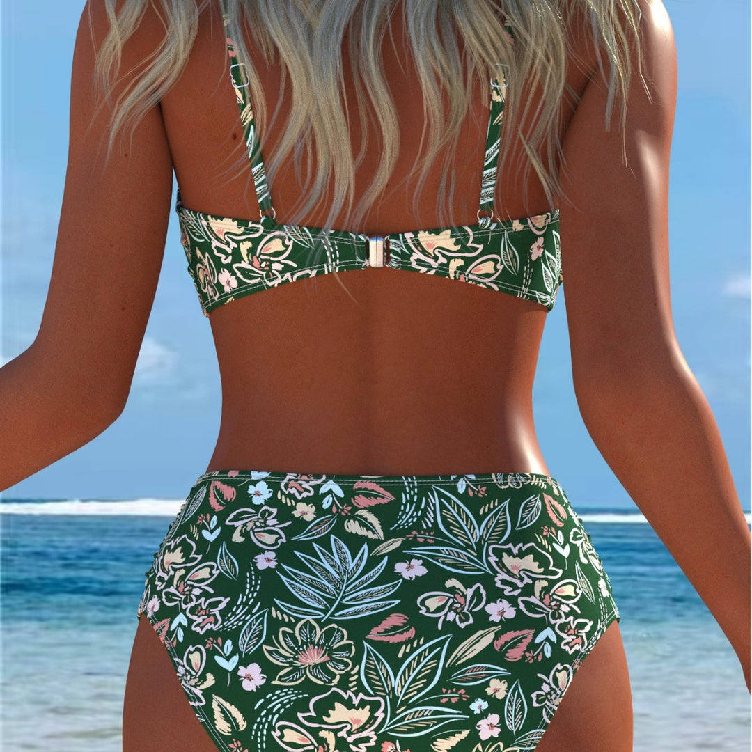 Dame Bikini-set med elegant balconette-topp och högskurna baddräkts-shorts Mirla-Eva Jonsson