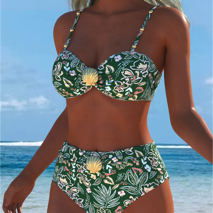 Dame Bikini-set med elegant balconette-topp och högskurna baddräkts-shorts Mirla-Eva Jonsson