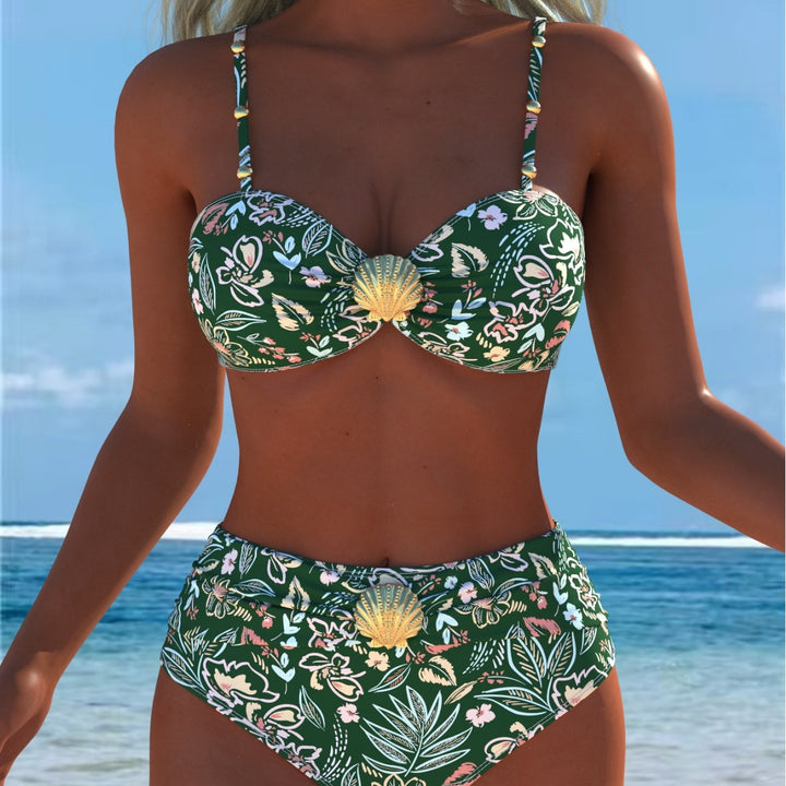 Dame Bikini-set med elegant balconette-topp och högskurna baddräkts-shorts Mirla-Eva Jonsson