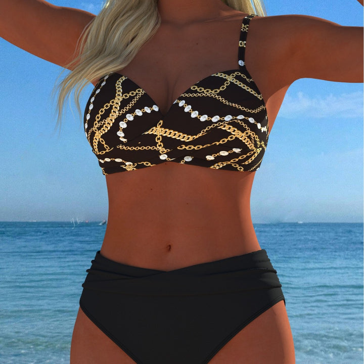 Dame Bikini-set med elegant kedjemönster och bekväm passform Mirla-Eva Jonsson