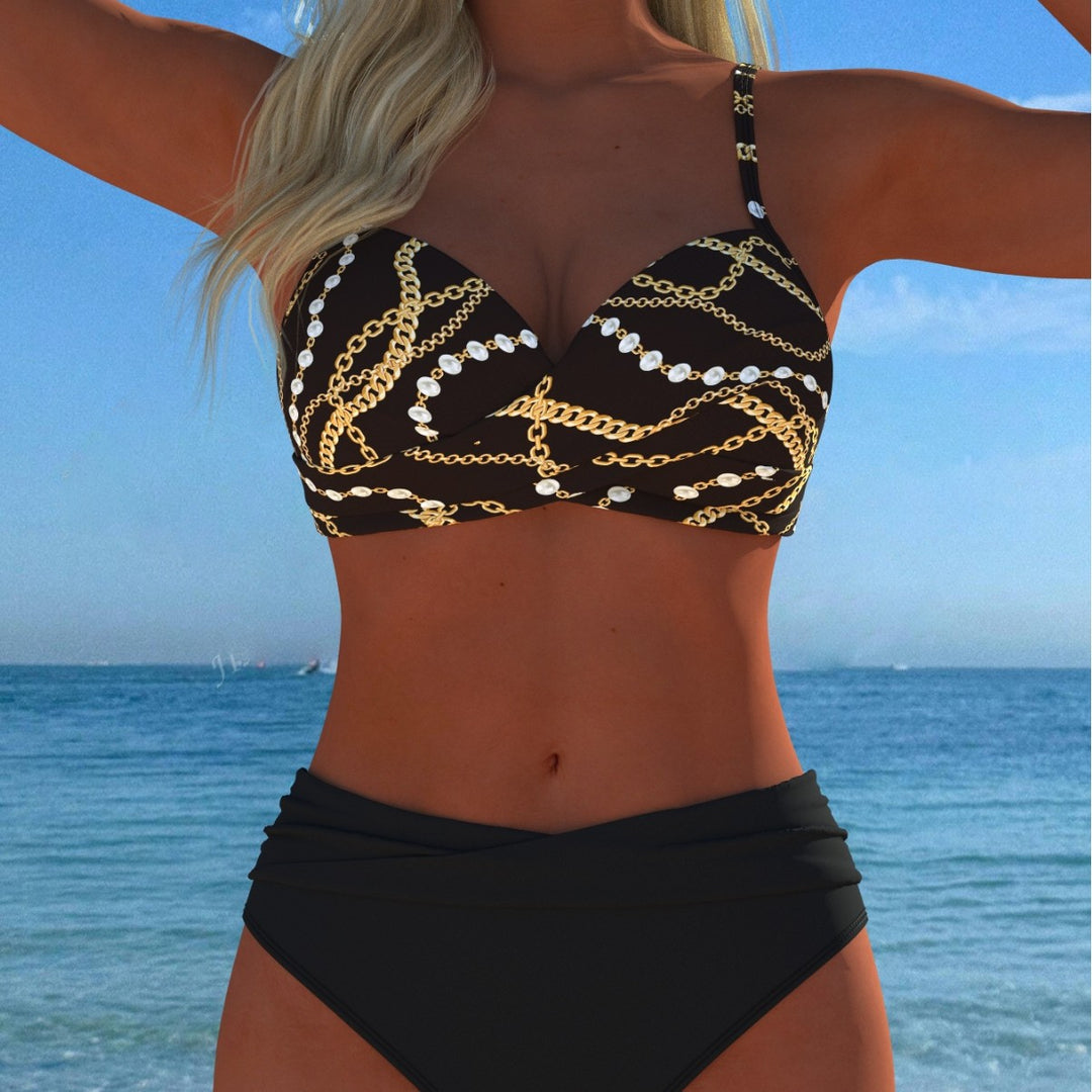 Dame Bikini-set med elegant kedjemönster och bekväm passform Mirla-Eva Jonsson